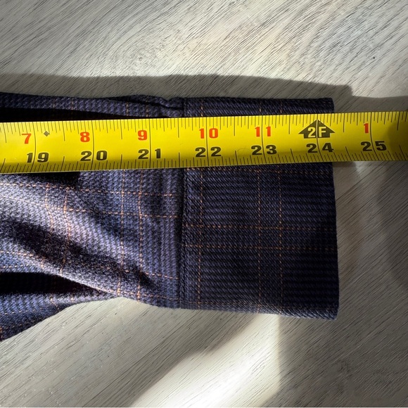 Johnston & Murphy Dark Blue Checkered Plaid Tailored Fit Long Sleeve Shirt M - Picture 12 of 17